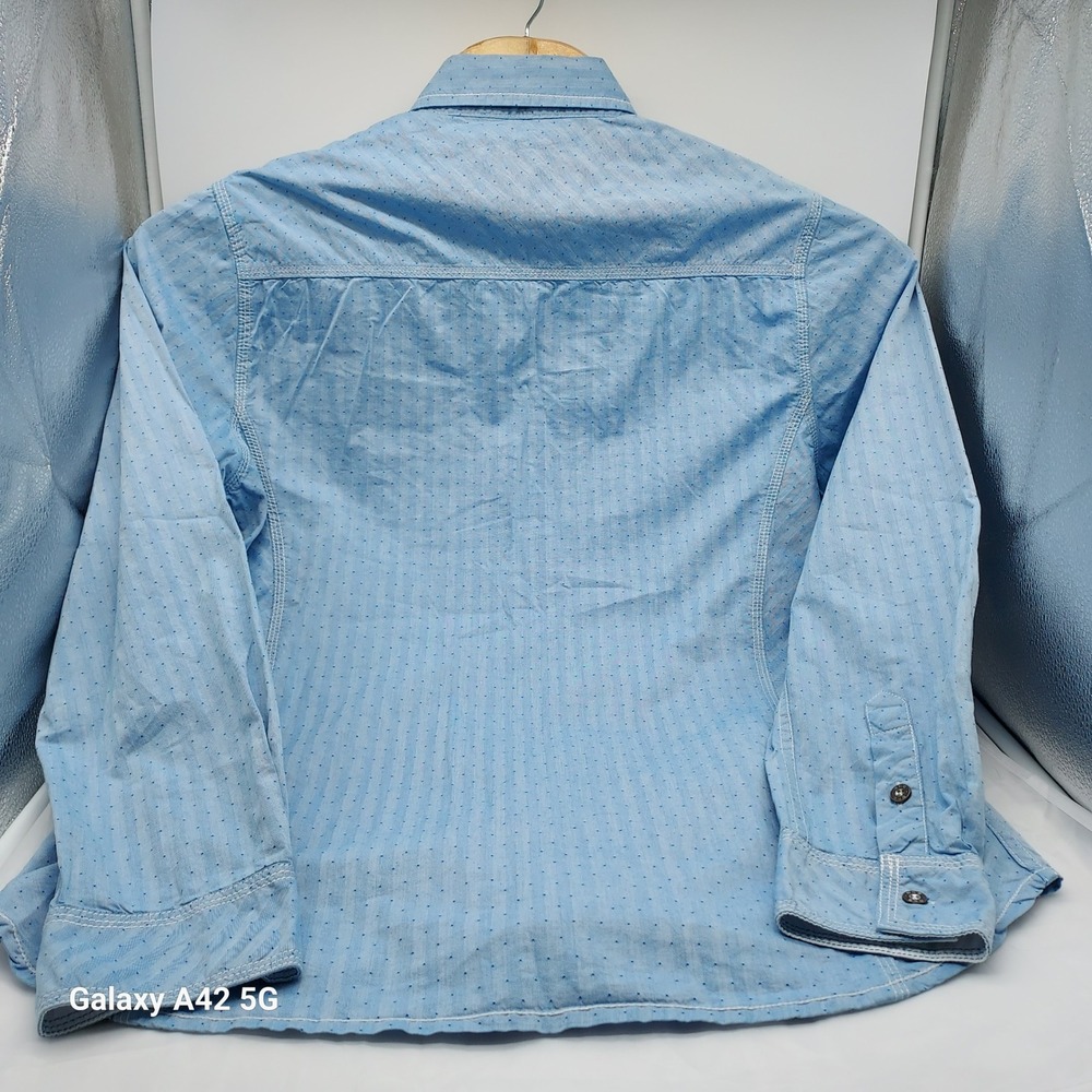 BKE Mens Standard Fit Blue Button Down Shirt Long Sleeve Cotton B2514 Large - Picture 6 of 6